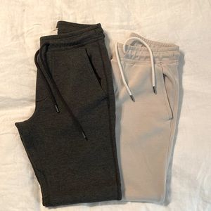 AE 24/7 Jogger, XXS (waist 24-25”),2 pairs, Charcoal Gray and Light Beige